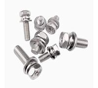 Vite esagonale in acciaio inossidabile 304, combinazione in tre parti con rondella, rondella elastica, vite a croce M5 (M5*25 * 10(10PCS))