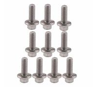 Vite Flangiata SS304 10 Pezzi M6 Viti Flangiate Esagonali in Acciaio Inossidabile Bullone a Testa Rondella Bulloni di Fissaggio (M6*30)