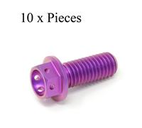 Vite In Titanio M8 X 20 1.25 Esagono Forato Con Filo Di Sicurezza Pacchi Viola