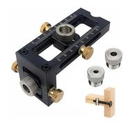 Vite Jig 2-in-1 lavorazione del legno perforazione Puncher Locator, Kit guida trapano tassello, 4 fori 6/8/10/12mm Pin Fixture lavorazione del legno foro Bit Set per viti Punch Locator