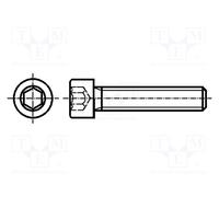 Vite M5x20 HEX 4mm brugola Testa: cilindrica 0,8 acciaio