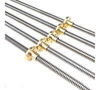 Vite madre a stelo filettato, vite trapezoidale T8 in acciaio inox + dado in rame, lunghezza 100-1200 mm, vite tipo T per accessori motore passo-passo stampante 3D, 1 pezzo (550 mm con dado)