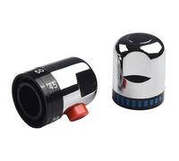 Vite miscelatore - Estremità in plastica a specchio cromato bianco termostatico on/off rubinetto doccia maniglie di controllo per marcature vasca per finitura anello include rubinetti Grub Cap Abs