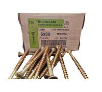 Vite per Legno a Croce Testa Piana Ferro Bronzo mm.6x80 Pz.200 MUSTAD PANELVIT
