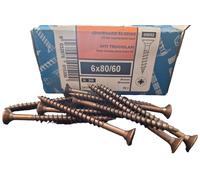Vite per Legno a Croce Testa Piana Ferro Bronzo mm. 6x80 Pz. 200 MUSTAD PANELVIT