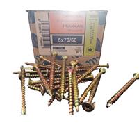 Vite per Legno a Croce Testa Piana Ferro Giallo mm. 5x70 Pz. 200 MUSTAD PANELVIT