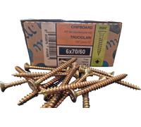 Vite per Legno a Croce Testa Piana Ferro Giallo mm. 6x70 Pz. 200 MUSTAD PANELVIT