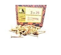 Vite per Legno a Spacco Italiano Ferro Ottonato mm. 3x25 Pz. 500 MUSTAD