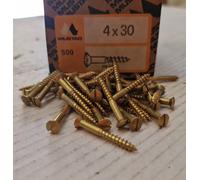 Vite per Legno a Spacco Italiano Testa a Goccia in OTTONE mm.4x30 Pz.500 MUSTAD