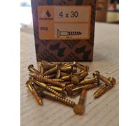 Vite per Legno a Spacco Italiano Testa Piana in OTTONE mm. 4x30 Pz. 500 MUSTAD