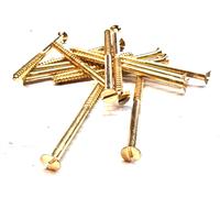 Vite per Legno a Spacco Italiano Testa Piana in OTTONE mm. 6x100 Pz. 100 MUSTAD