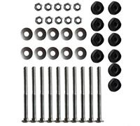 Vite per palo in acciaio zincato per trampolini - Confezione da 10 pezzi di accessori di ricambio, lunghezza 77 mm, diametro 6 mm, zincato nero, compatibile con la maggior parte dei tubi rotondi e