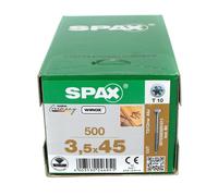 SPAX 35703503201011 Wirox-Vite da pavimento 3,5 x 45 mm, filettatura parziale Torx, colore: Argento, TX 10, Set di 500 Pezzi