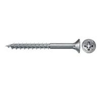 fischer PowerFast II CZP 3,0 x 35, vite per truciolato (100 pezzi) con filettatura parziale, vite a testa svasata con fessura a croce, vite per lavorazione del legno, riduce la resistenza e il tempo