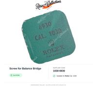 Vite Ponte del Bilanciere x1 Nuovo Blister NOS per Rolex (cod. 1030 6930) Screw
