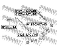 Vite regolazione angolo ruote 0198-014 FEBEST per TOYOTA LEXUS