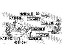 Vite regolazione angolo ruote 0329-003 FEBEST per HONDA CR-V III CR-V IV FR-V