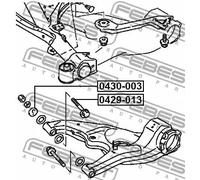 Vite regolazione angolo ruote 0429-013 FEBEST per MITSUBISHI GRANDIS
