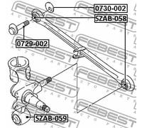 Vite regolazione angolo ruote 0729-002 FEBEST per SUZUKI SWIFT II Hatchback GSX