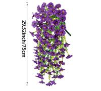 Vite stile rattan flessibile con eucalipto e gloria mattutina fiori artificiali