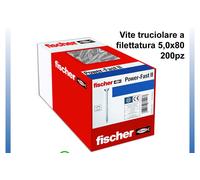 Vite truciolare FISCHER POWER FAST II 5,0X 80 acciaio galvanizzato 200 PZ nuovo.