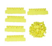 Vitelli e Bestiame - 100 Etichette Auricolari Vuote Gialle in Plastica, 7x5.8cm - Identificazione Efficace, Tracciamento Dati per Allevatori e Gestione Animale