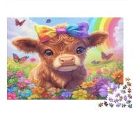Vitellino Highland Prato Arcobaleno Puzzle 1000 Pezzi Gioco di Puzzle 1000 Pezzi Carta per Adulti Farfalle Colorate Concentrazione Decorazione Regalo 70x50cm/1000pcs