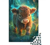 Vitello della foresta Puzzle 1000 Pezzi Carta per Adulti Stile fiaba Puzzle per Famiglia Relax Concentrazione Regalo Decorazione Casa 52x38cm/1000pcs
