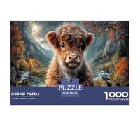 Vitello delle Highlands Puzzle Impossibili 1000 Pezzi Valle di montagna autunnale Decorazione Per La Casa. Giochi Rilassamento E Intelligence Per Adulti E Ragazzi Da 14 Anni 38x26cm/1000pcs