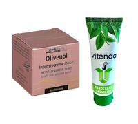 vitenda Set: ricca crema notte per la rigenerazione della pelle con olio d'oliva medipharma Rosé per pelle secca matura, 1 x 50 ml - in rema mani vitenda