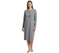 Viterbo Biancheria Camicia da Notte Donna in 100% Caldo Cotone Interlock Invernale PS22041 con Bottoni (Antracite, M)