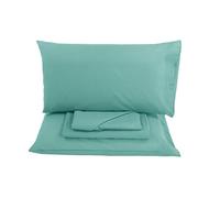 Viterbo Biancheria Completo Letto - Lenzuolo - Sofia - Colorato Tinta Unita 100% Cotone Singolo - 1P Mezza - Matrimoniale (Singolo, (4615), Verde Acqua)