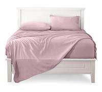 Viterbo Biancheria - Completo Letto Singolo Cotone Percalle di Alta Qualità, Set Lenzuola 1 Lenzuolo Sotto con Angoli 90x200+25, 1 Lenzuolo Piano 160x290, 1 Federa 50x80 (Malva)