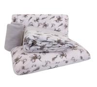 Viterbo Biancheria Coordinato Lenzuola Completo Letto Matrimoniale In Pile A Fantasia Kenia (Gardenia Grigio)