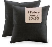 Viterbo Biancheria Coppia Federa Cuscini Cuscino Completo di Imbottitura con Zip per Divano Salotto Made in Italy 42x42Cm - 50x50Cm - 60x60Cm (Grigio Scuro, 60x60Cm)