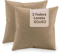 Viterbo Biancheria Coppia Federa Cuscini Cuscino Completo di Imbottitura con Zip per Divano Salotto Made in Italy 42x42Cm - 50x50Cm - 60x60Cm (Tortora, 60x60Cm)