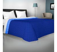 Viterbo Biancheria - Copriletto Matrimoniale Estivo e Primaverile Leggero, Trapunta Estiva Matrimoniale Double Face, Trapuntino 250x250cm Made in Italy (Matrimoniale (881), Blu/Royal)
