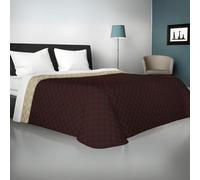 Viterbo Biancheria - Copriletto Una Piazza e Mezza Estivo e Primaverile Leggero 200x250cm, Trapuntino Una Piazza e Mezza Double Face Made in Italy (Una Piazza E Mezzo (882), Beige/Marrone)