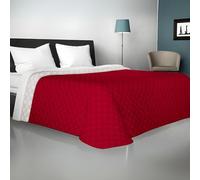 Viterbo Biancheria - Copriletto Una Piazza e Mezza Estivo e Primaverile Leggero 200x250cm, Trapuntino Una Piazza e Mezza Double Face Made in Italy (Una Piazza e Mezzo(882), Rosso/Panna)
