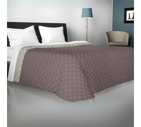Viterbo Biancheria - Copriletto Una Piazza e Mezza Estivo e Primaverile Leggero 200x250cm, Trapuntino Una Piazza e Mezza Double Face Made in Italy (Una Piazza E Mezzo (882), Tortora Chiaro/Scuro)
