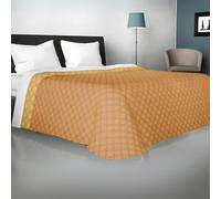 Viterbo Biancheria - Copriletto Una Piazza e Mezza Estivo e Primaverile Leggero 200x250cm, Trapuntino Una Piazza e Mezza Double Face Made in Italy (Una Piazza e Mezzo(882), Ocra/Oro)
