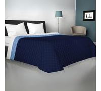Viterbo Biancheria - Copriletto Una Piazza e Mezza Estivo e Primaverile Leggero 200x250cm, Trapuntino Una Piazza e Mezza Double Face Made in Italy (Una Piazza E Mezzo (882), Blu/Celeste)