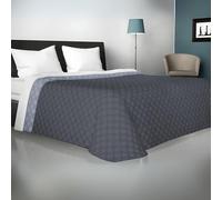 Viterbo Biancheria - Copriletto Una Piazza e Mezza Estivo e Primaverile Leggero 200x250cm, Trapuntino Una Piazza e Mezza Double Face Made in Italy (Una Piazza E Mezzo (882), Grigio Chiaro/Scuro)
