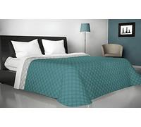 Viterbo Biancheria - Copriletto Una Piazza e Mezza Estivo e Primaverile Leggero 200x250cm, Trapuntino Una Piazza e Mezza Double Face Made in Italy (Una Piazza E Mezzo (882), Verde Petrolio/Panna)