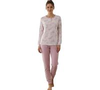 Viterbo Biancheria Pigiama Donna Caldo Cotone Interlock IRI2424 Manica Lunga E Pantalone Lungo Autunno Inverno (Rosa Confetto/Rosa Scuro, L)