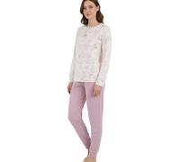 Viterbo Biancheria Pigiama Donna Caldo Cotone Interlock IRI2433 Manica Lunga E