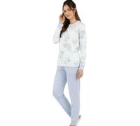 Viterbo Biancheria Pigiama Donna Caldo Cotone Interlock IRI2447 Manica Lunga E Pantalone Lungo Autunno Inverno (Sugar/Polvere, XL)