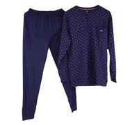 Viterbo Biancheria Pigiama Uomo 2 Pezzi Irge IRL 2236 Manica Lunga Pantalone Lungo in Cotone Jersey (Blu Scuro/Blu Scuro, XL)