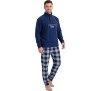 Viterbo Biancheria Pigiama Uomo Invernale in Morbido Micro Pile LMW00322 (Navy, XXL)