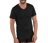 Viterbo Biancheria Set 3 Maglie Uomo Scollo a V Manica Corta 100% Caldo Cotone Interlock MMUF272 MABRAT (Nero, 7/XXL)